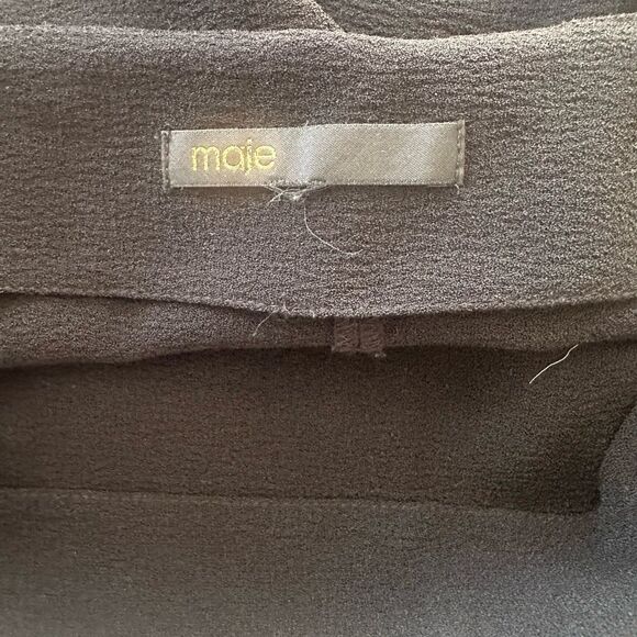 Maje Studded Accents Midi Length Black Skirt with Slits - Picture 9 of 10